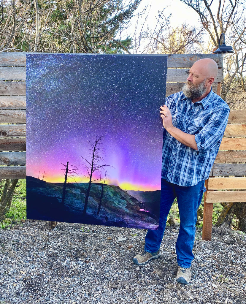 "Canary Springs Under the Northern Lights" Large 45"x55" custom size canvas for client