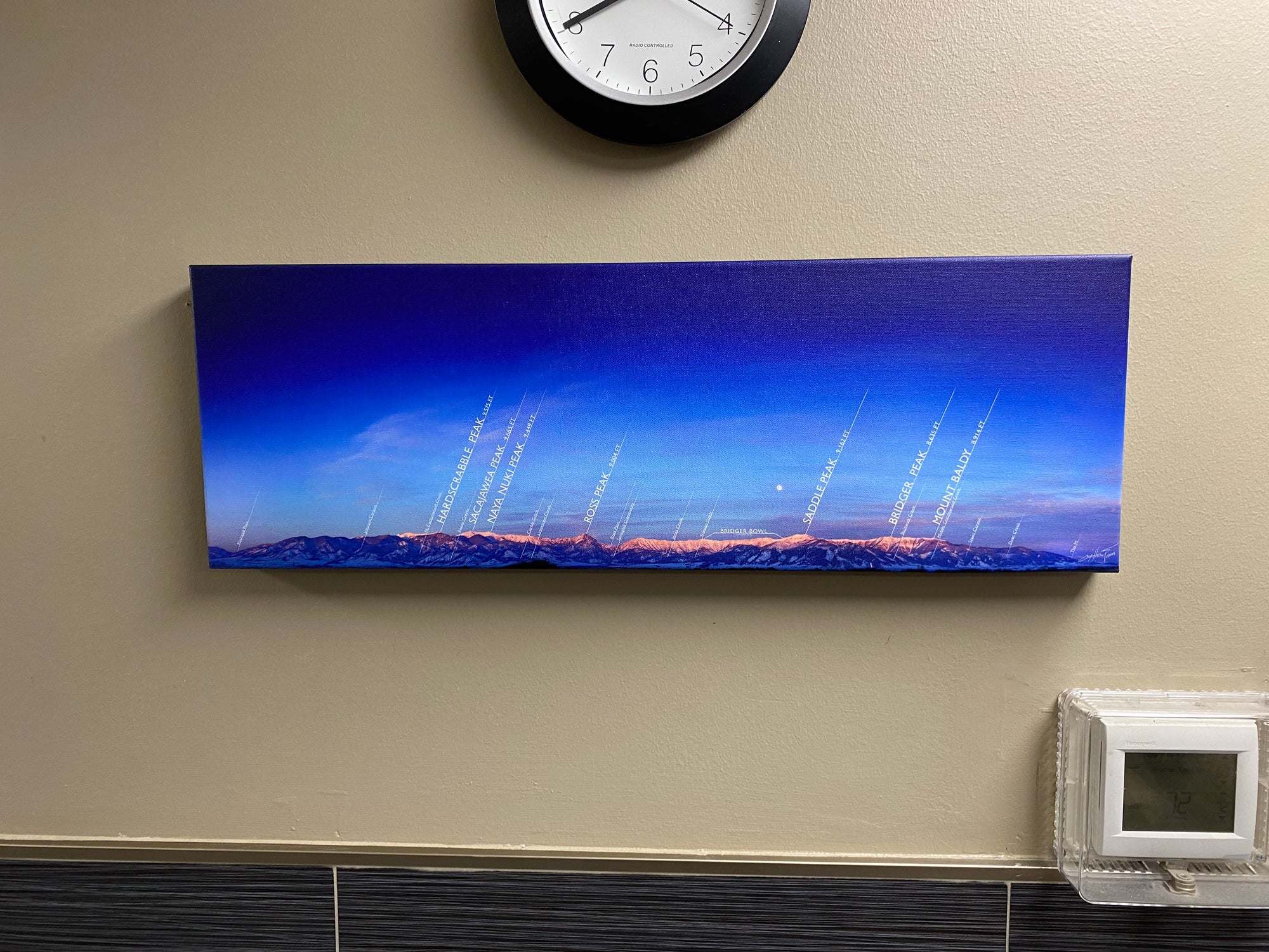 "Bridger Range Map-Winter" 3:1 Format -  Bozeman, MT (OE)