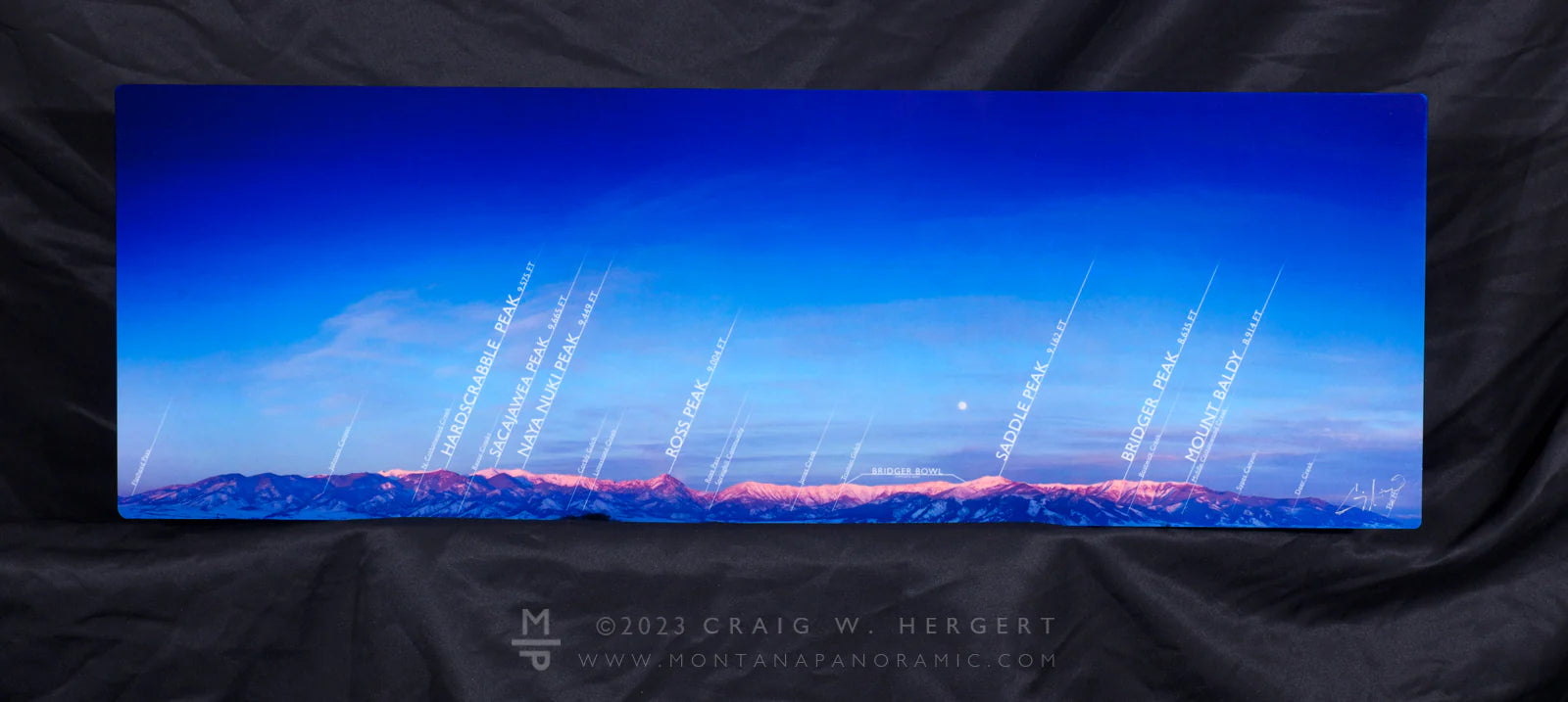 "Bridger Range Map-Winter" 3:1 Format -  Bozeman, MT (OE)