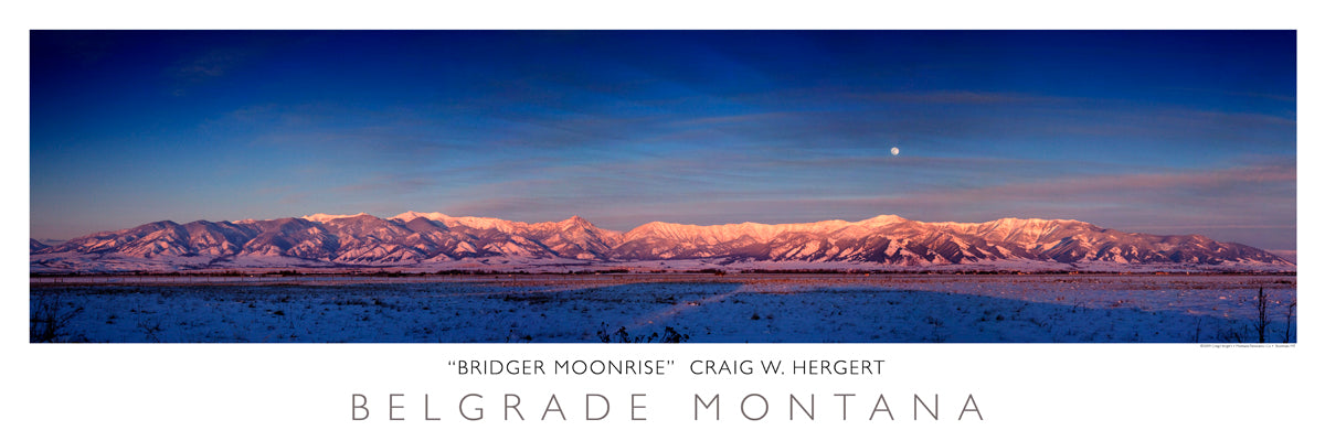"Bridger Moonrise" - Bozeman / Belgrade, MT - POSTER