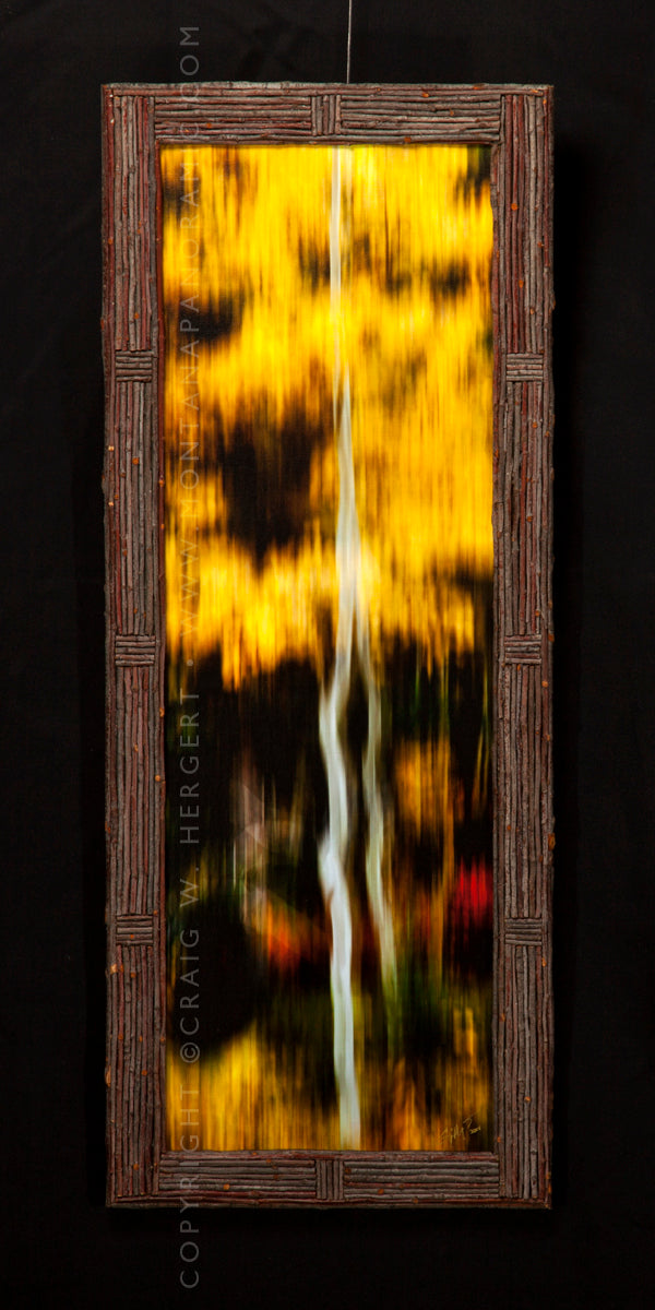 "Collection #3856"  Fall Impressions -13" x 33"  hand made frame