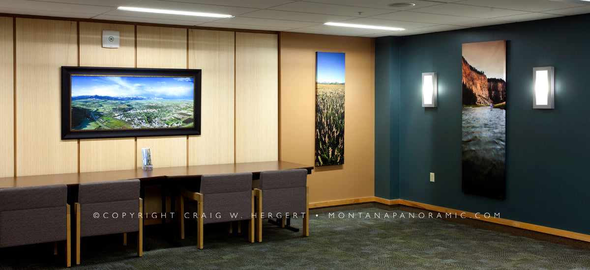 "Downtown" 60 x 24" - black wood framed canvas print, open edition - signed: