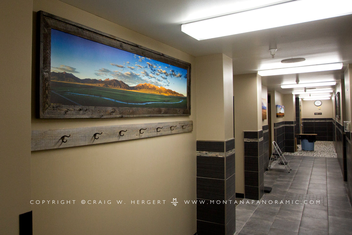 "McAtee Bridge" -80"x20" canvas print  framed barn wood