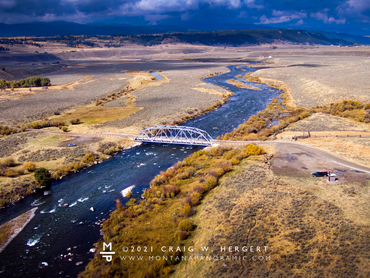 "3 Dollar Bridge Aerial" - Madison River, MT (OE)
