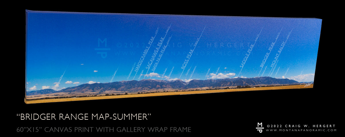 "Bridger Range Map-Summer" ** Bozeman, MT (OE)