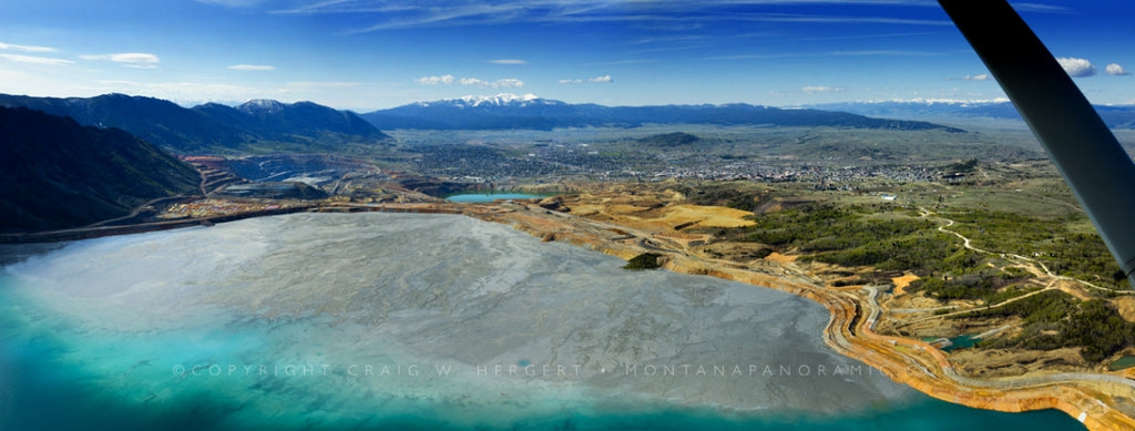 The dichotomy of beauty and poison from above Butte Montana on a recent photo flight….