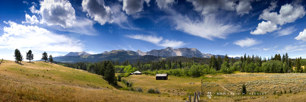 Flathead Pass Ranger Station - Norther Bridger Range - Montana Panoramic