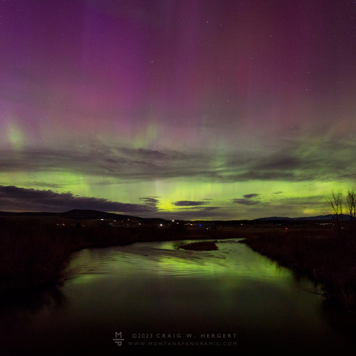 Northern lights above Bozeman! April 23, 2023 Montana Panoramic Gallery