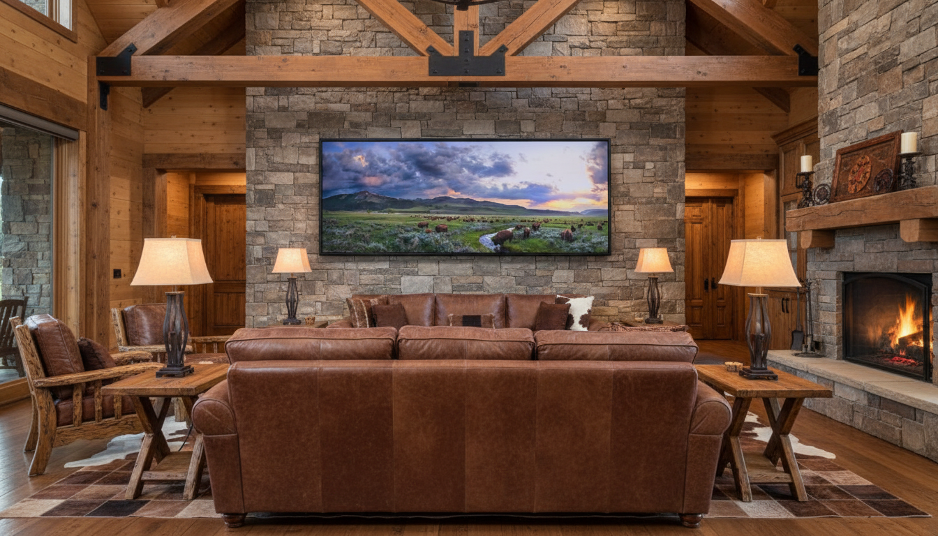 "Calving Season-Lamar" - Limited Edition #58 of 75 on Canvas--90" x 30" Canvas Wrap w- Black Floating Frame