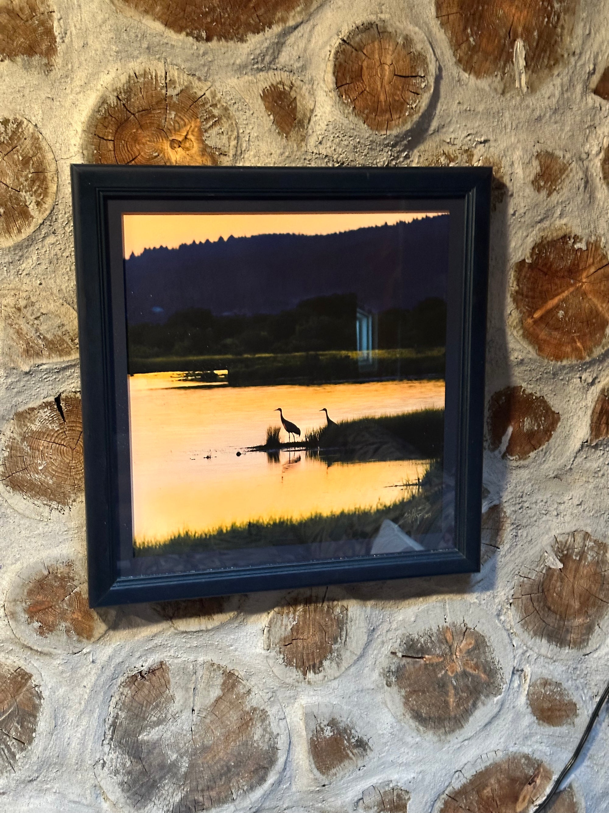 "Flint Creek Spear Fishing"  framed cotton print