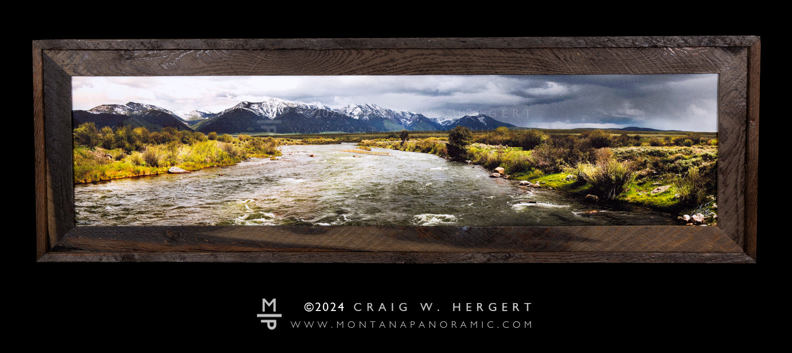 "3 Dollar Bridge" - 60"x15" Framed Limited Edition canvas with custom barn wood frame