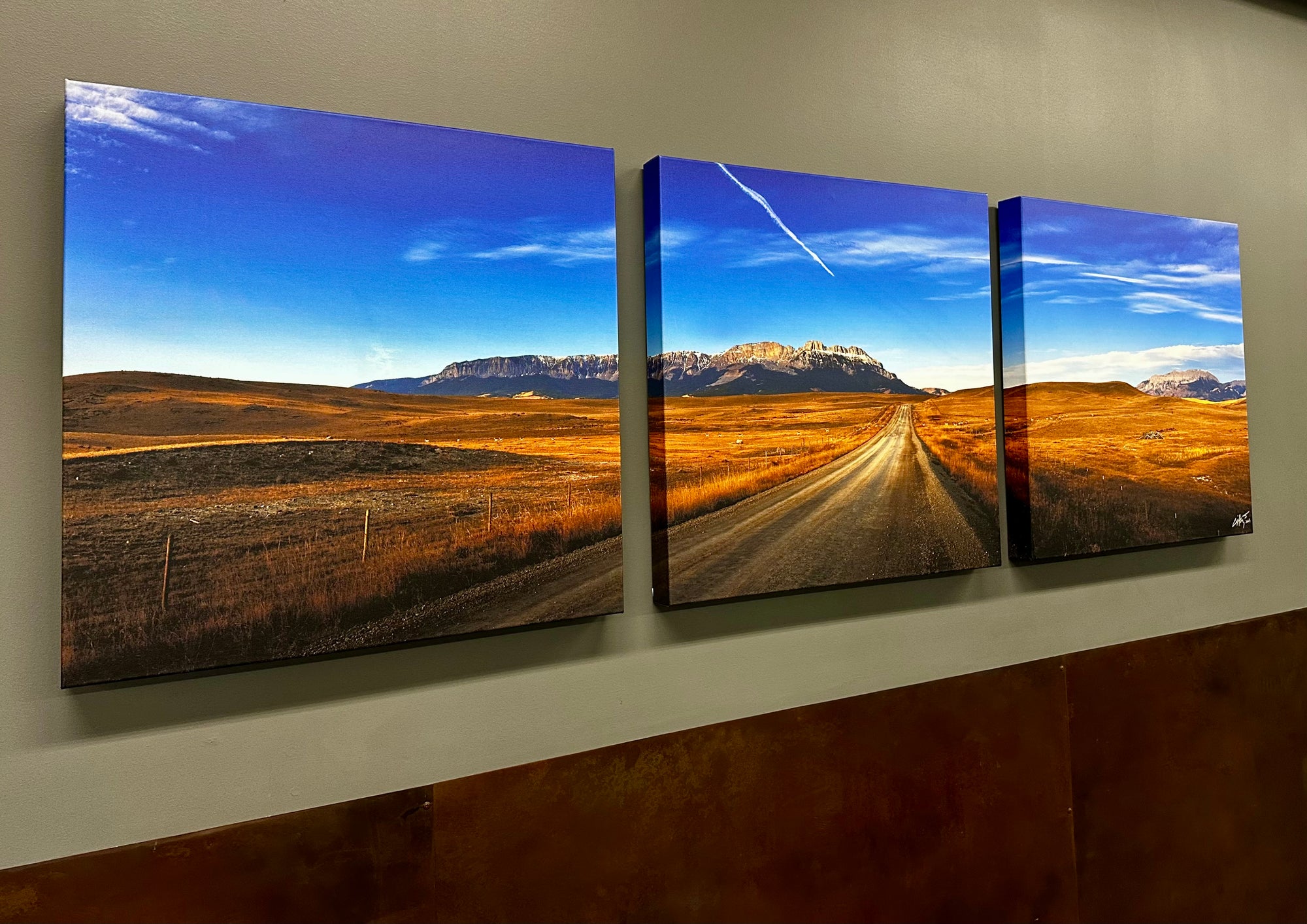 "Pronghorn Migration" - 90"x30" canvas gallery wrap triptych