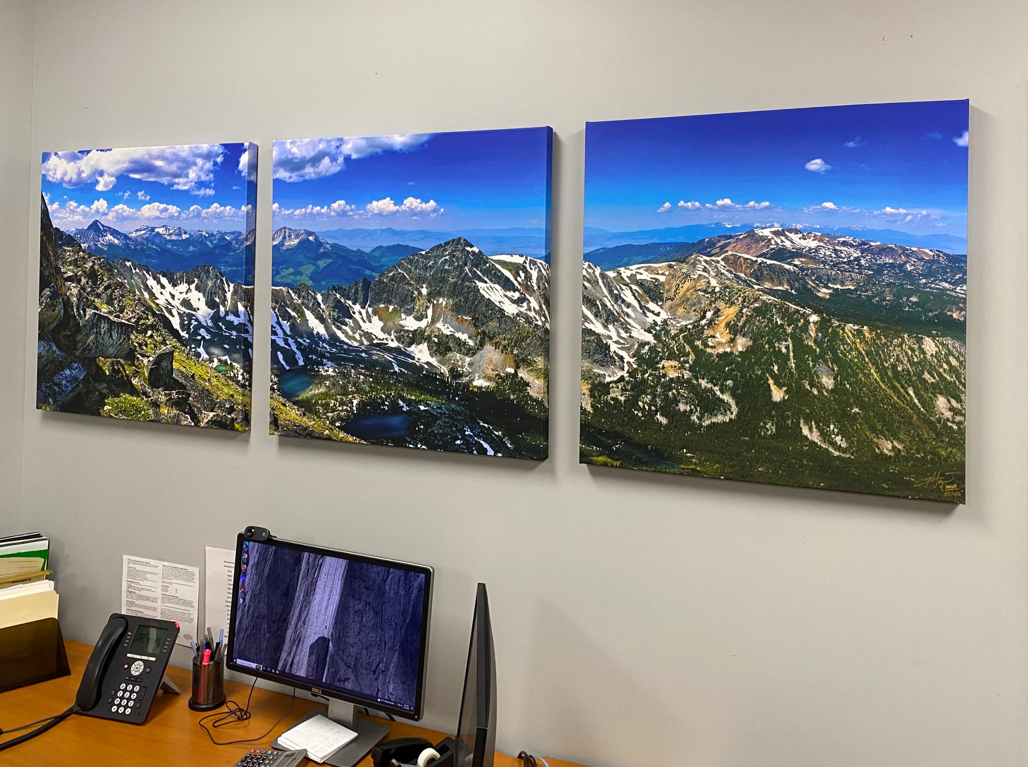 "Spanish Lakes" -Limited Edition of 150-- 90" x 30"  Canvas Triptych