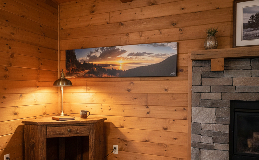 "Skidoo Bay" - Ready to hang - 40"x10" canvas print with gallery wrap frame