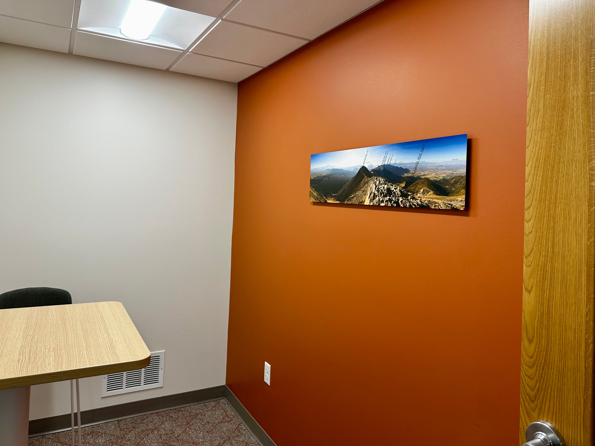 "Sacajawea Peak View - MAP" - 40x10 metal Chromaluxe print - ready to hang