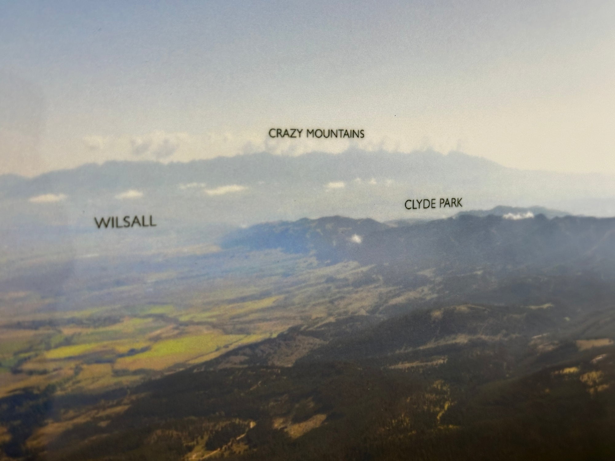 "Sacajawea Peak View - MAP" - 40x10 metal Chromaluxe print - ready to hang