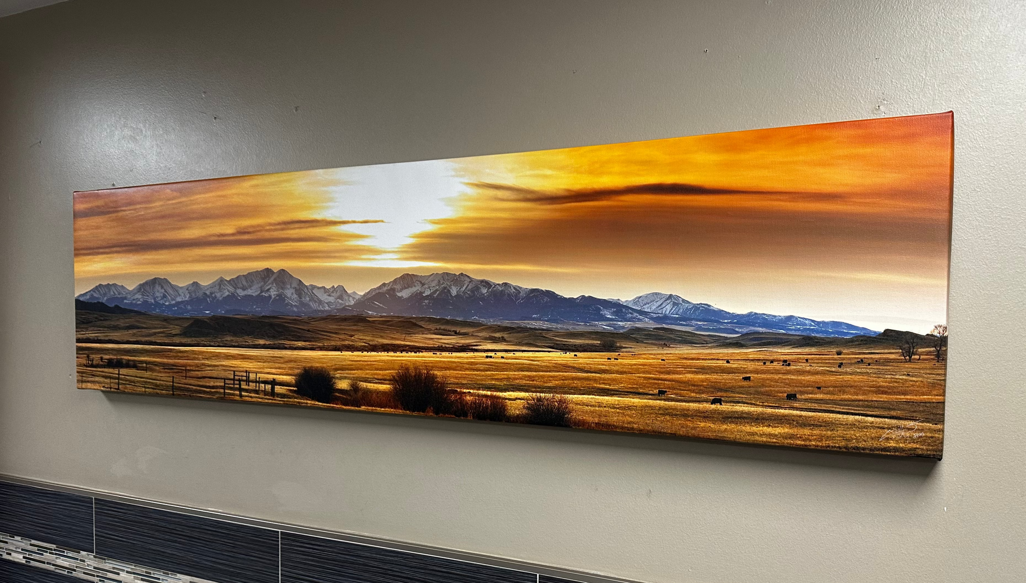 "Northern Crazies Ranch" - 72" x 18" Open editioncanvas with gallery wrap frame