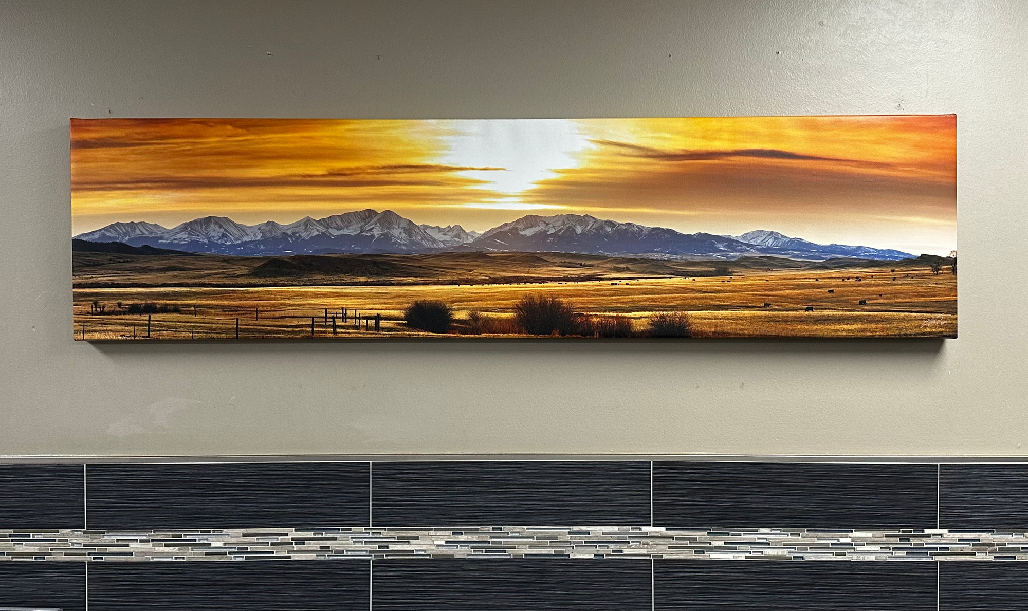 "Northern Crazies Ranch" - 72" x 18" Open editioncanvas with gallery wrap frame