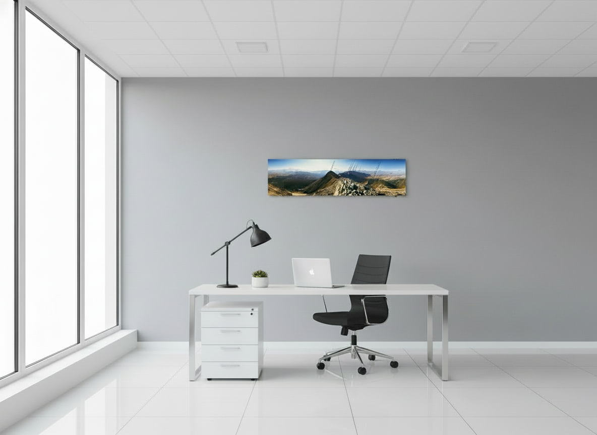 "Sacajawea Peak View - MAP" - 40x10 metal Chromaluxe print - ready to hang