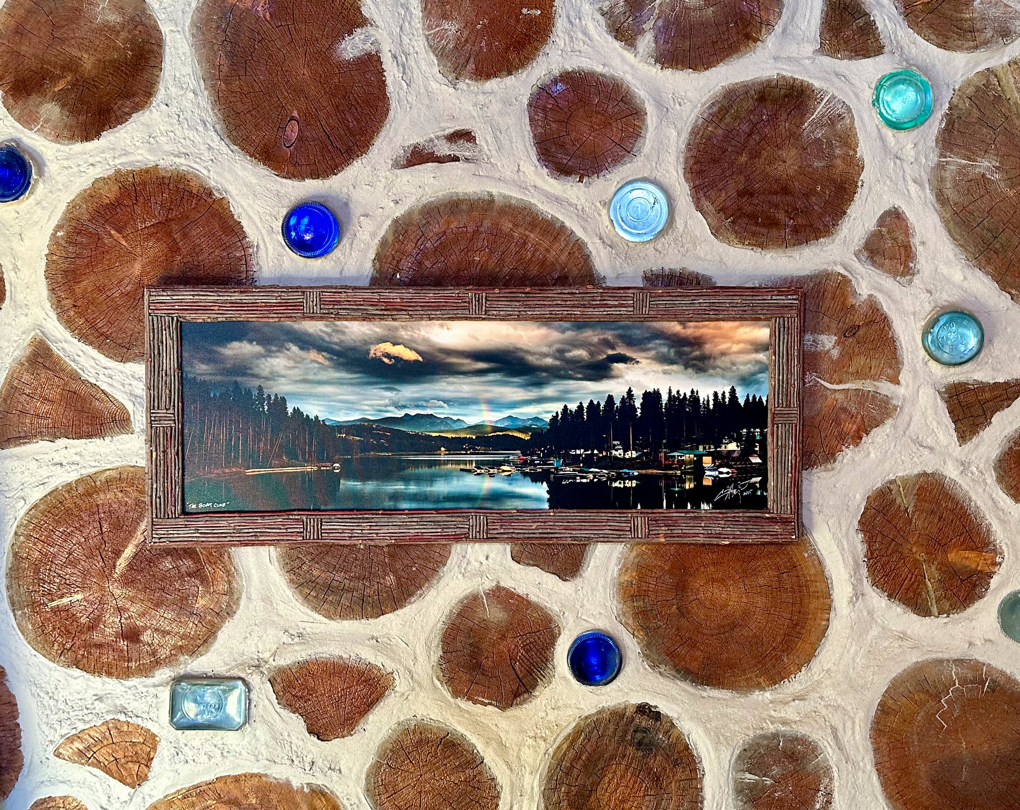 "The Boat Club" -  30"x10" canvas print with custom frame - ready to hang