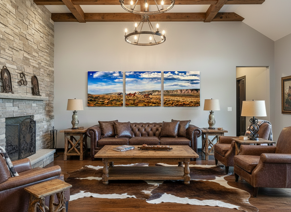 “Running Room” 120”x40” Chromaluxe metal print triptych