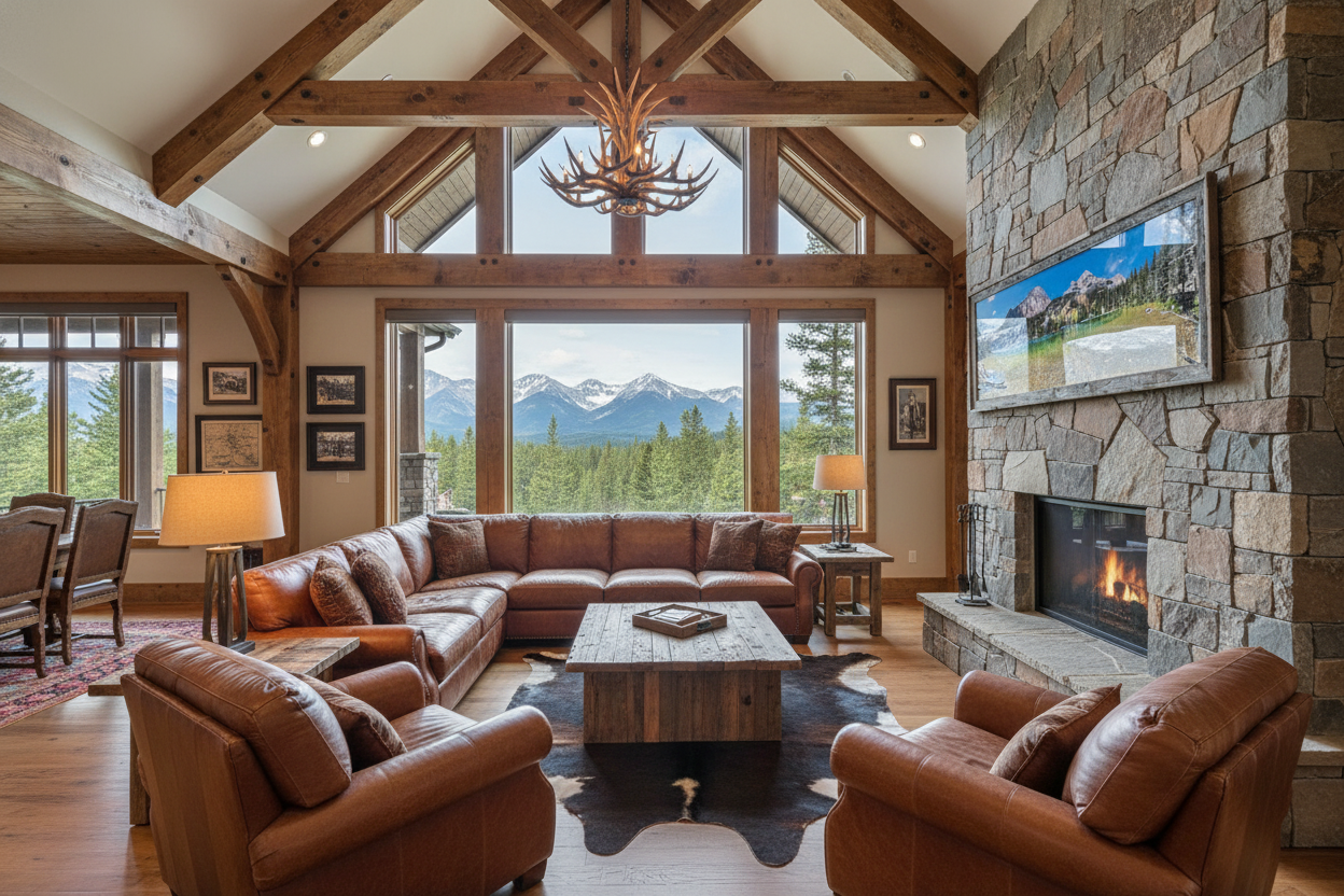 "Fairy Lake" - 90"x30" cotton print with barn wood frame - ready to hang