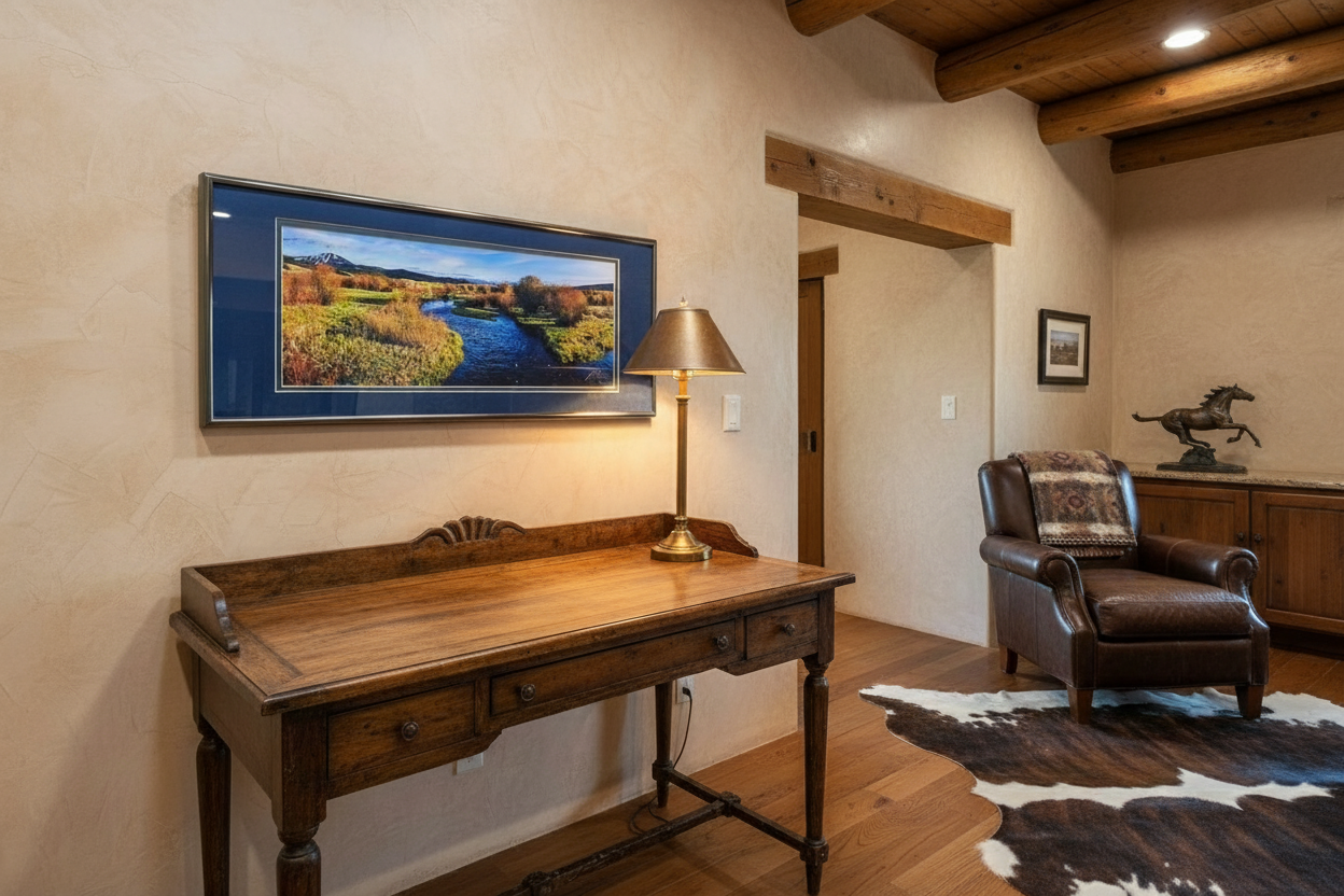 "Flint Creek Spring #1" -  18"x7" framed cotton print - ready to hang