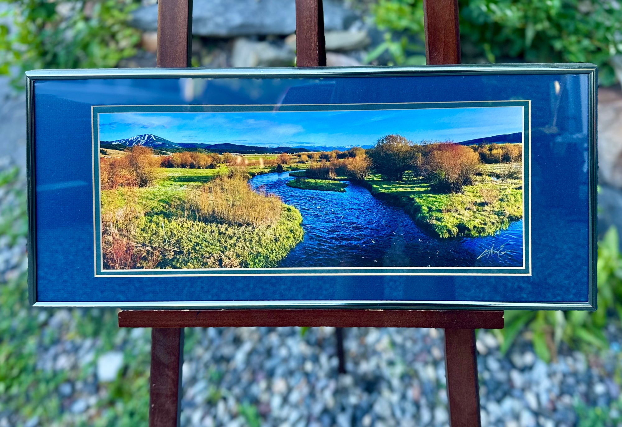 "Flint Creek Spring #1" -  18"x7" framed cotton print - ready to hang