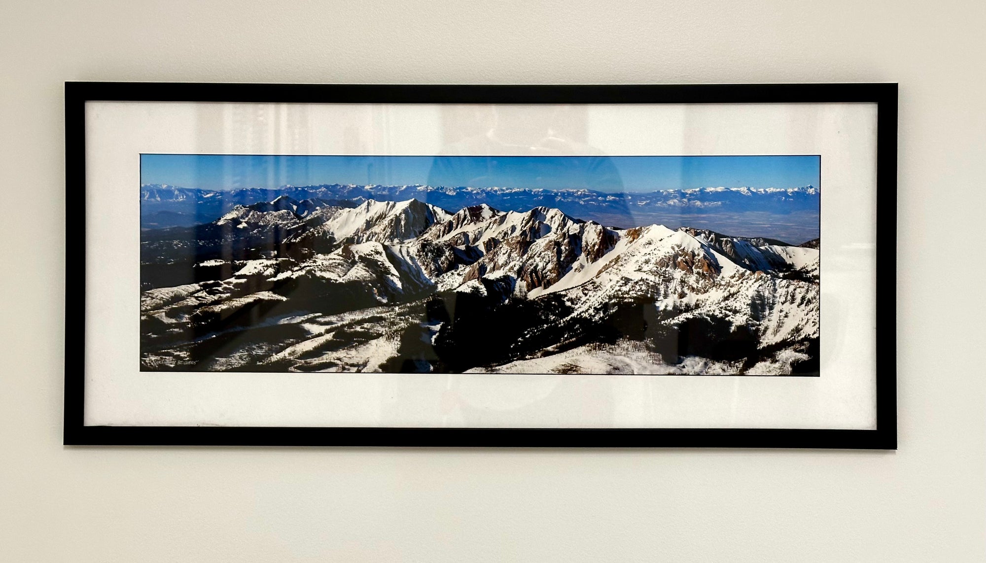 "Northern Bridgers" - 30x10 paper print with black wood frame