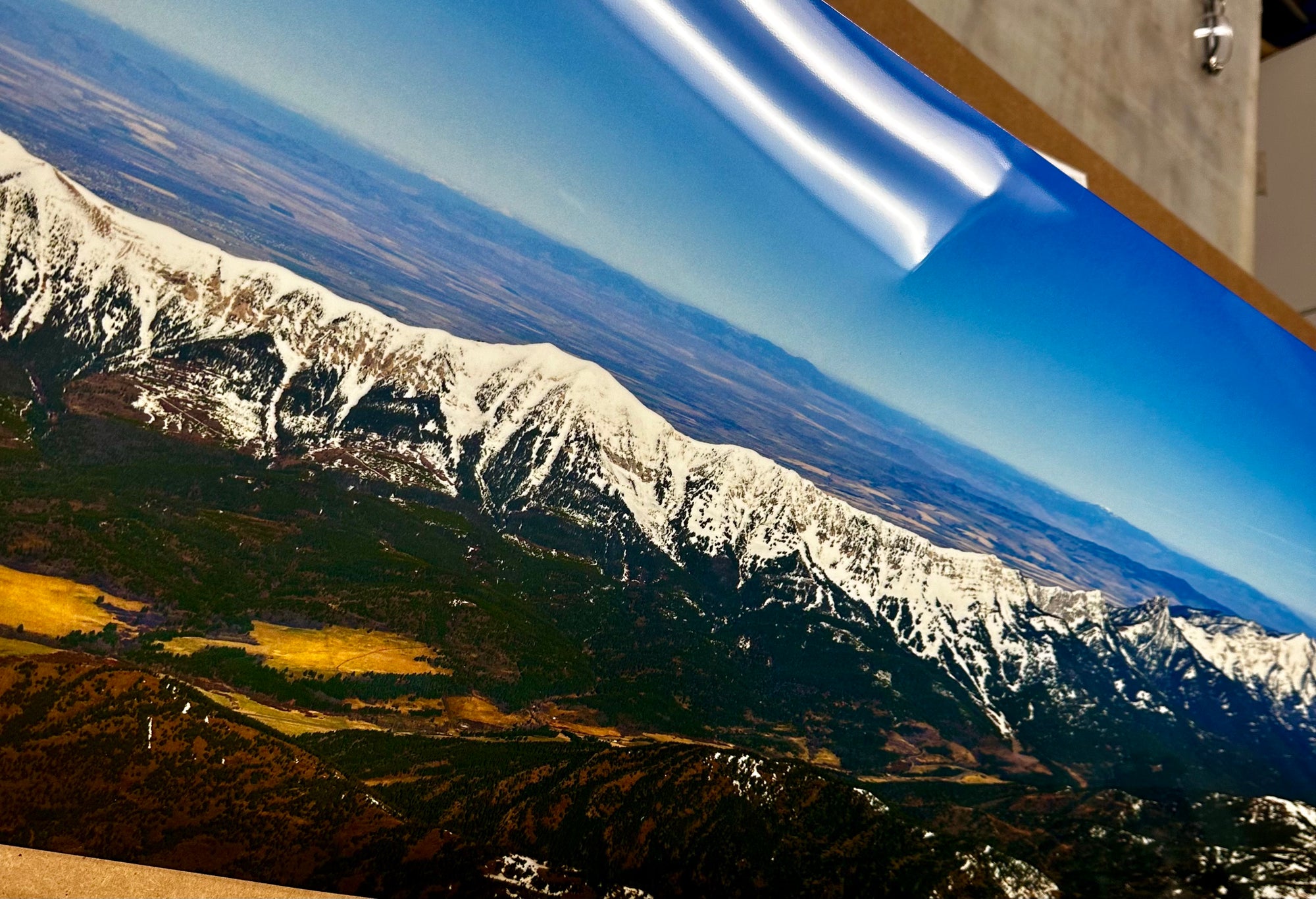 "Above the Ridge" 60"x15" chromaluxe metal print ready to hang (damaged clearance display)