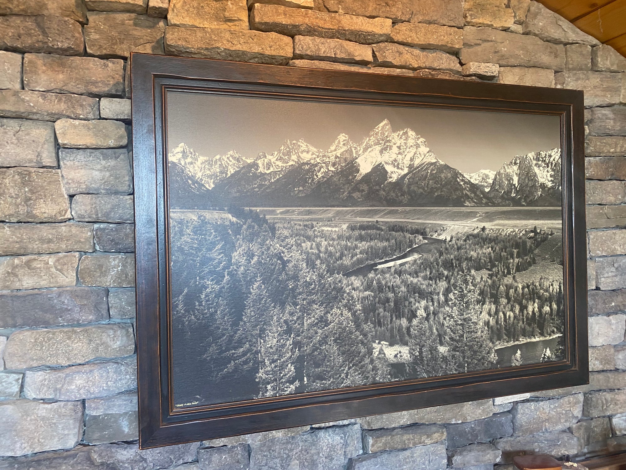 "Snake River Bend" - 45"x31" custom framed framed canvas print