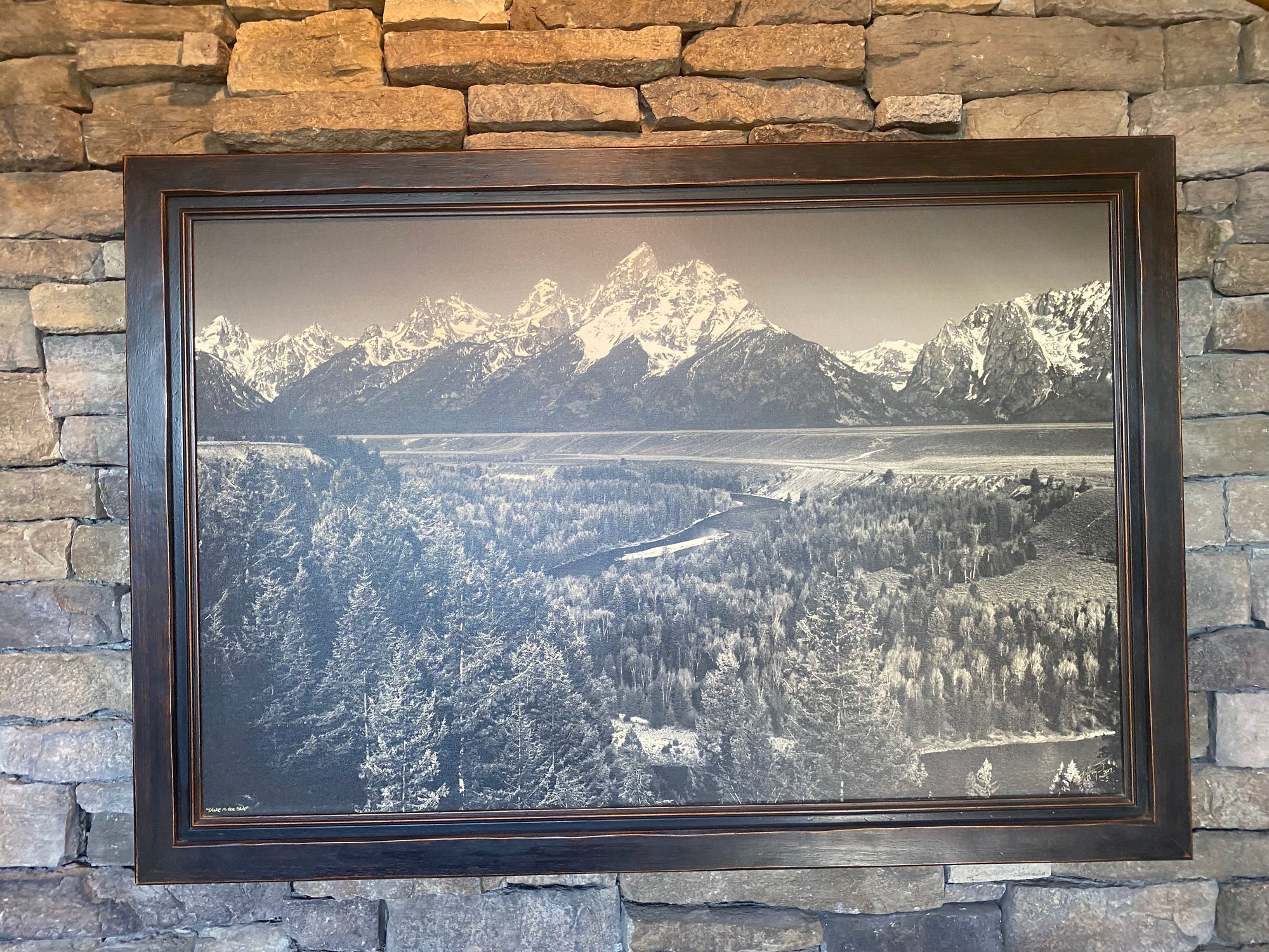 "Snake River Bend" - 45"x31" custom framed framed canvas print