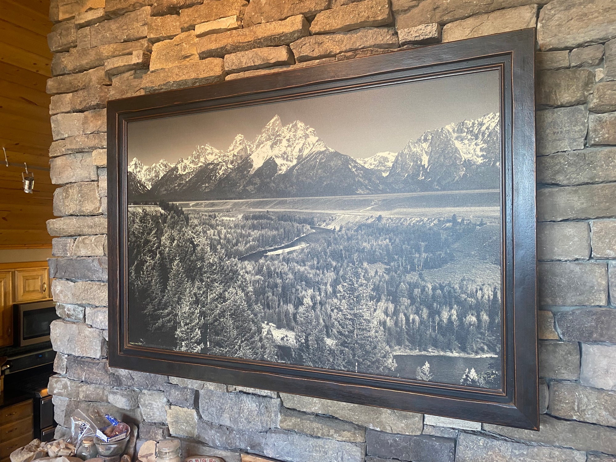 "Snake River Bend" - 45"x31" custom framed framed canvas print