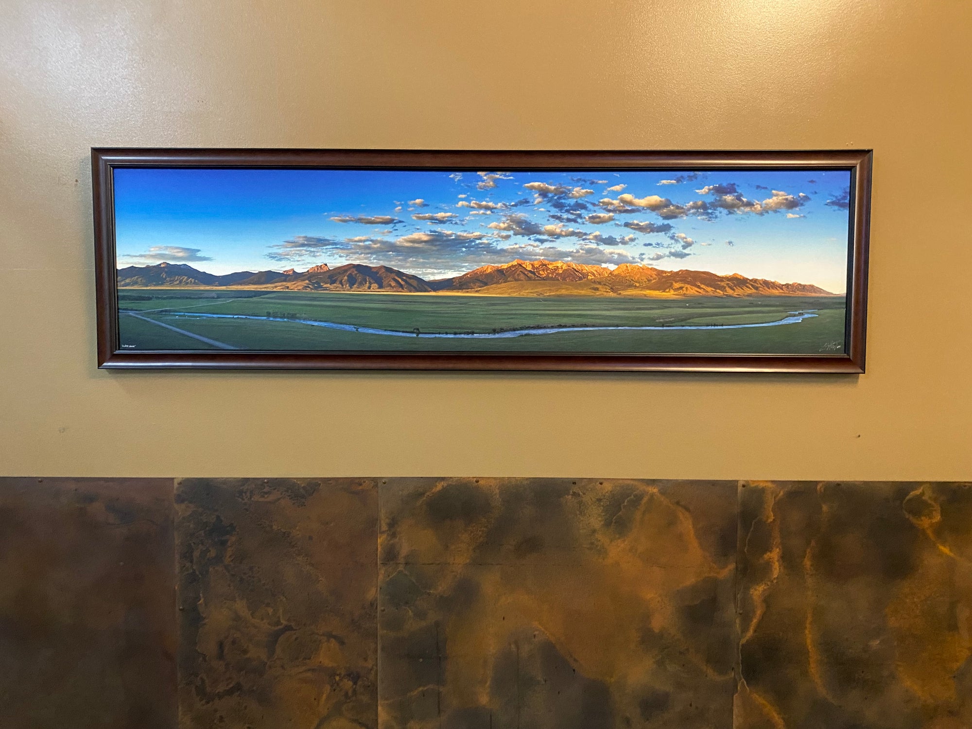 “McAtee Bridge " 80"x20" canvas with walnut wood frame