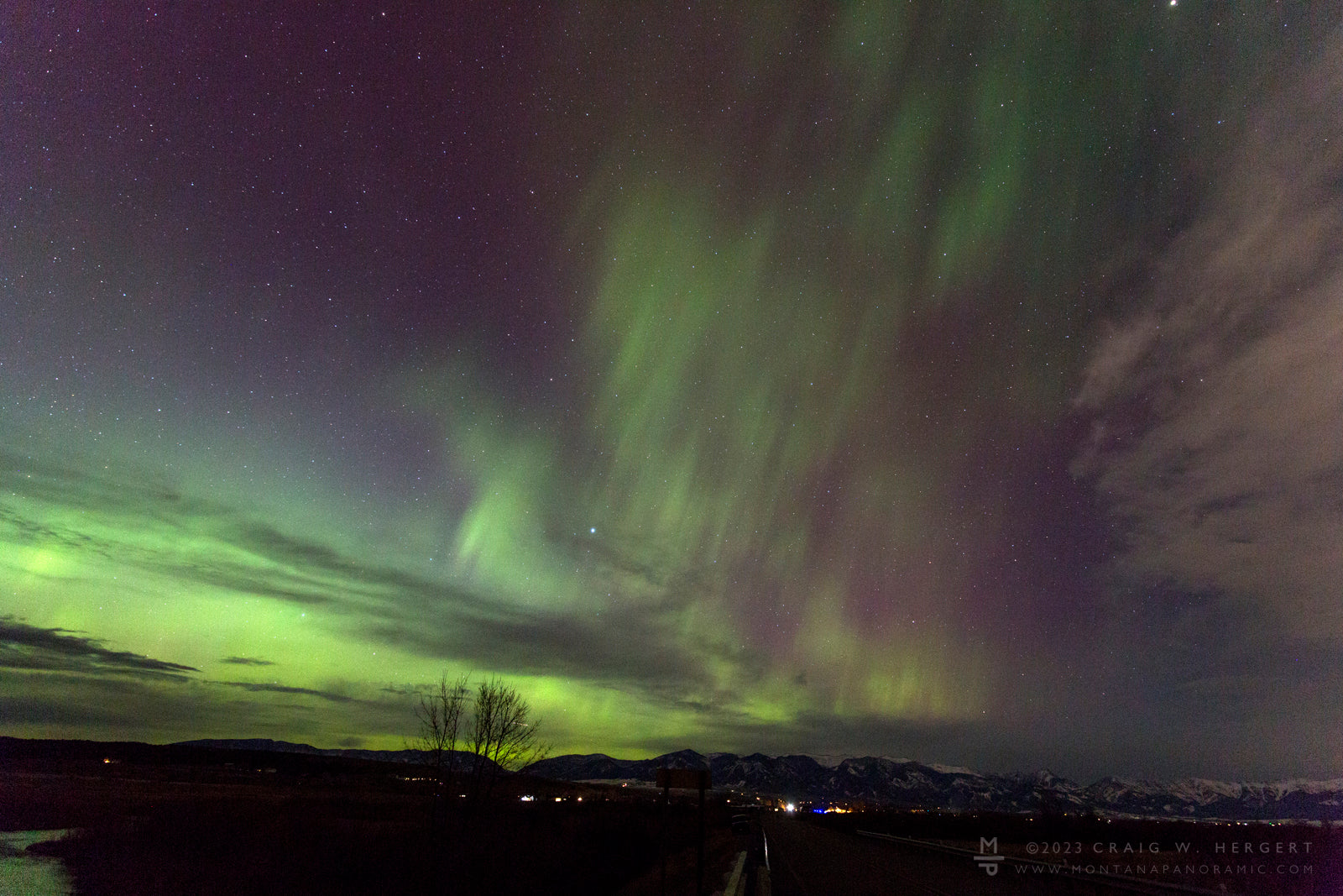 "Northern Lights Above Dry Creek" - Bozeman, MT (OE)