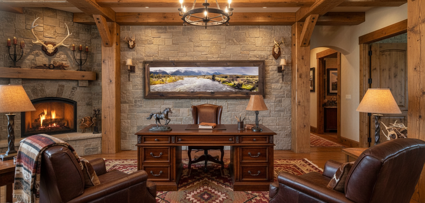 "3 Dollar Bridge" - 60" x 15" Framed Limited Edition with barn wood frame