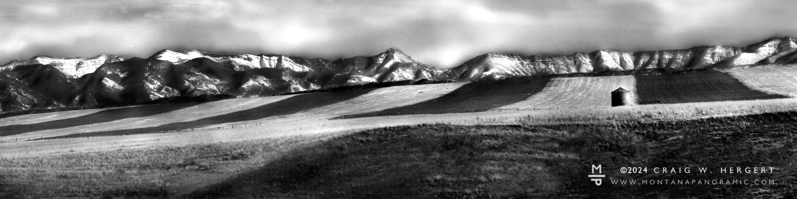 "Wheat Lines" - Bridger Range, from Three Forks, MT (LE)