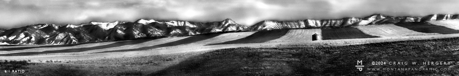 "Wheat Lines" - Bridger Range, from Three Forks, MT (LE)