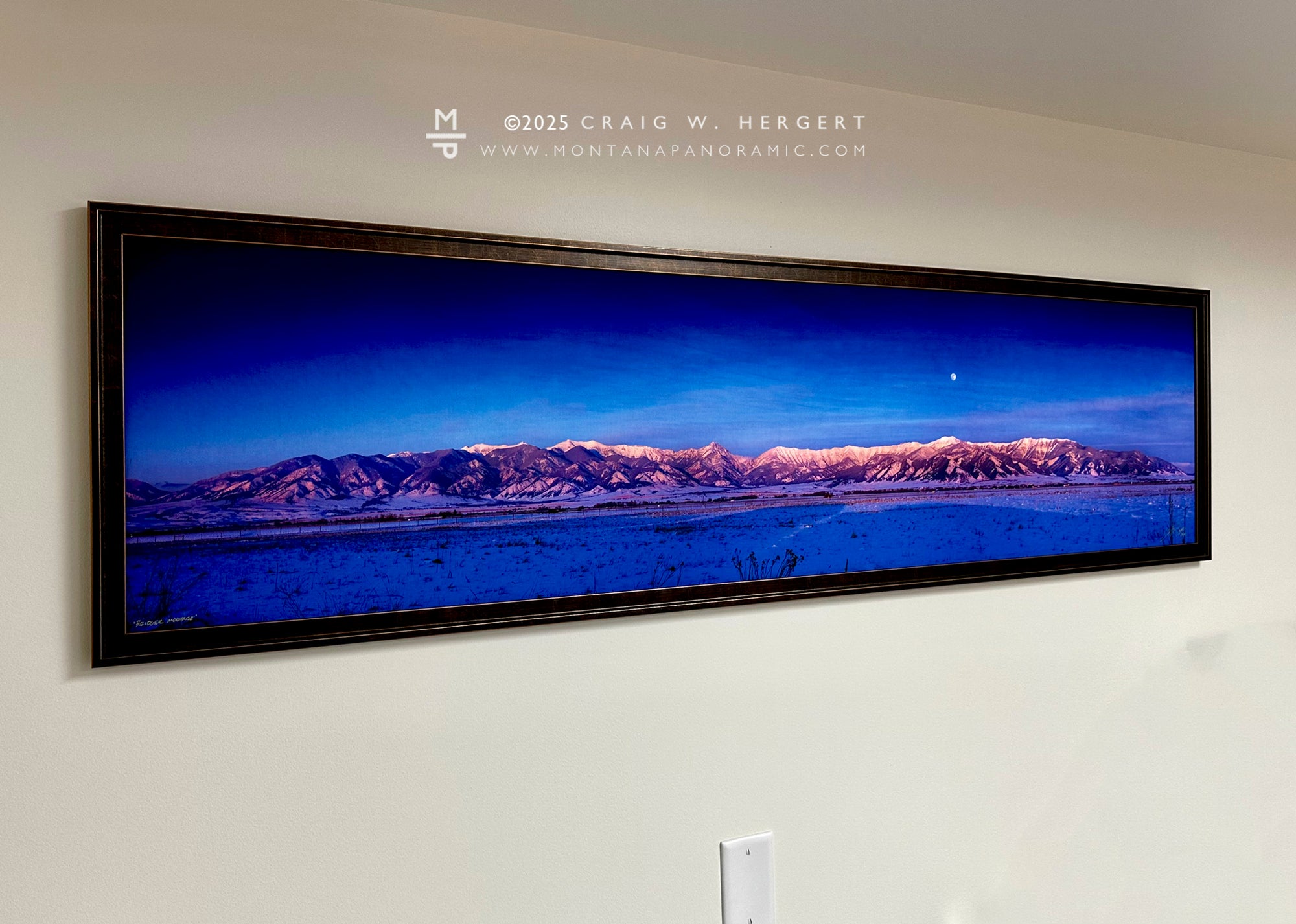 "Bridger Moonrise" - 60" x 15"  Framed