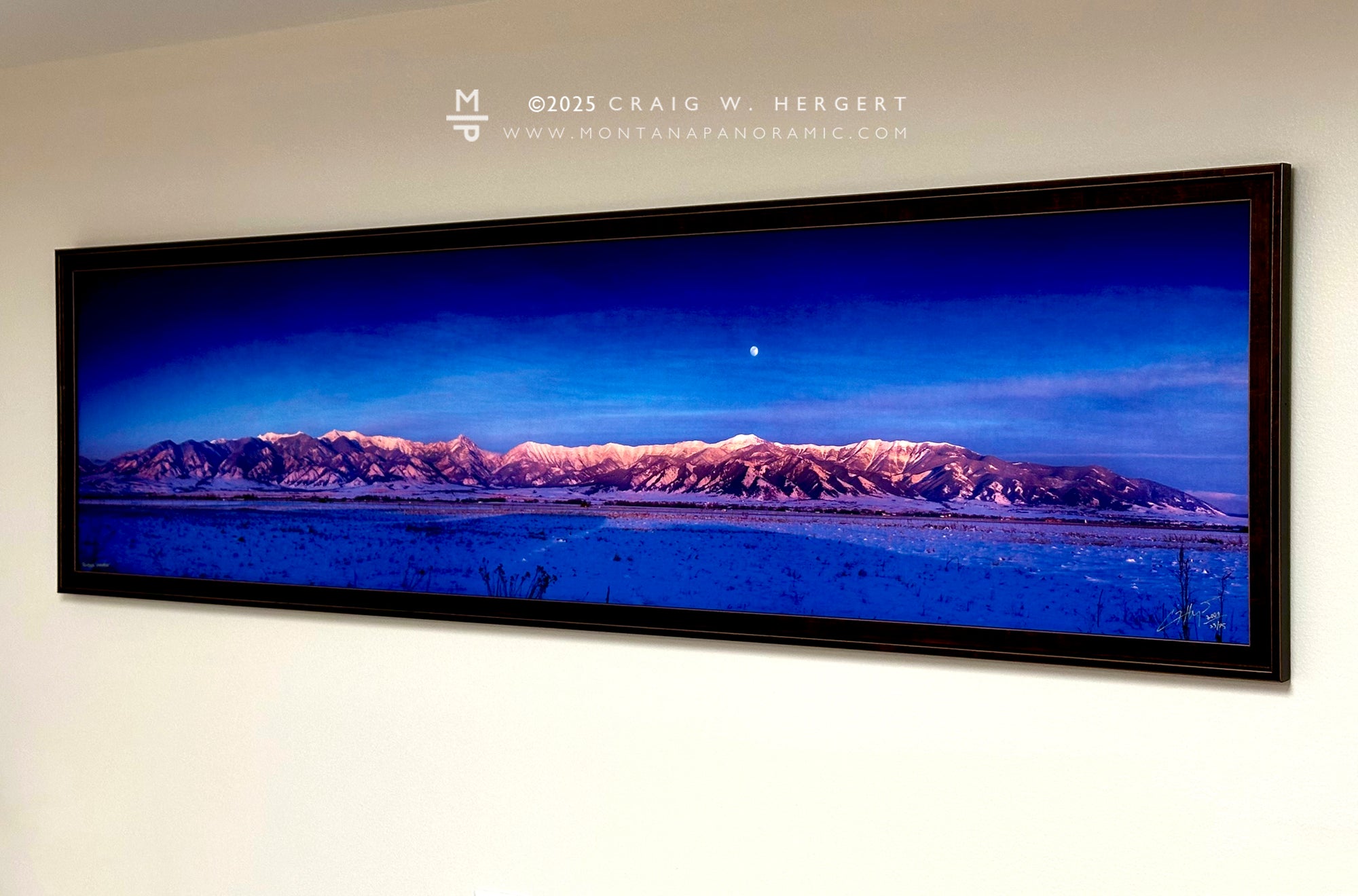 "Bridger Moonrise" - 60" x 15"  Framed