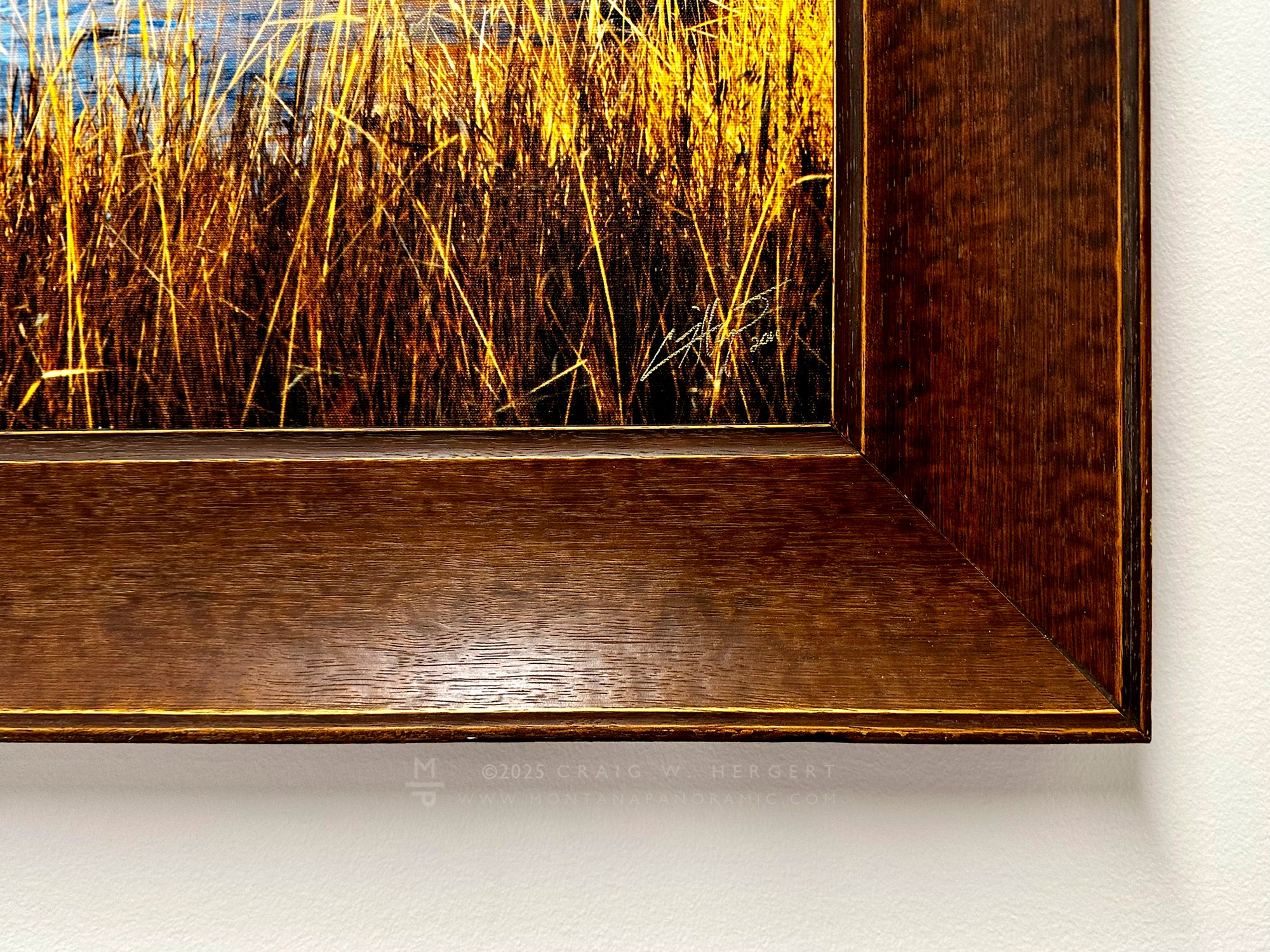 “East Gallatin Fall" 35"x35" canvas with custom walnut frame