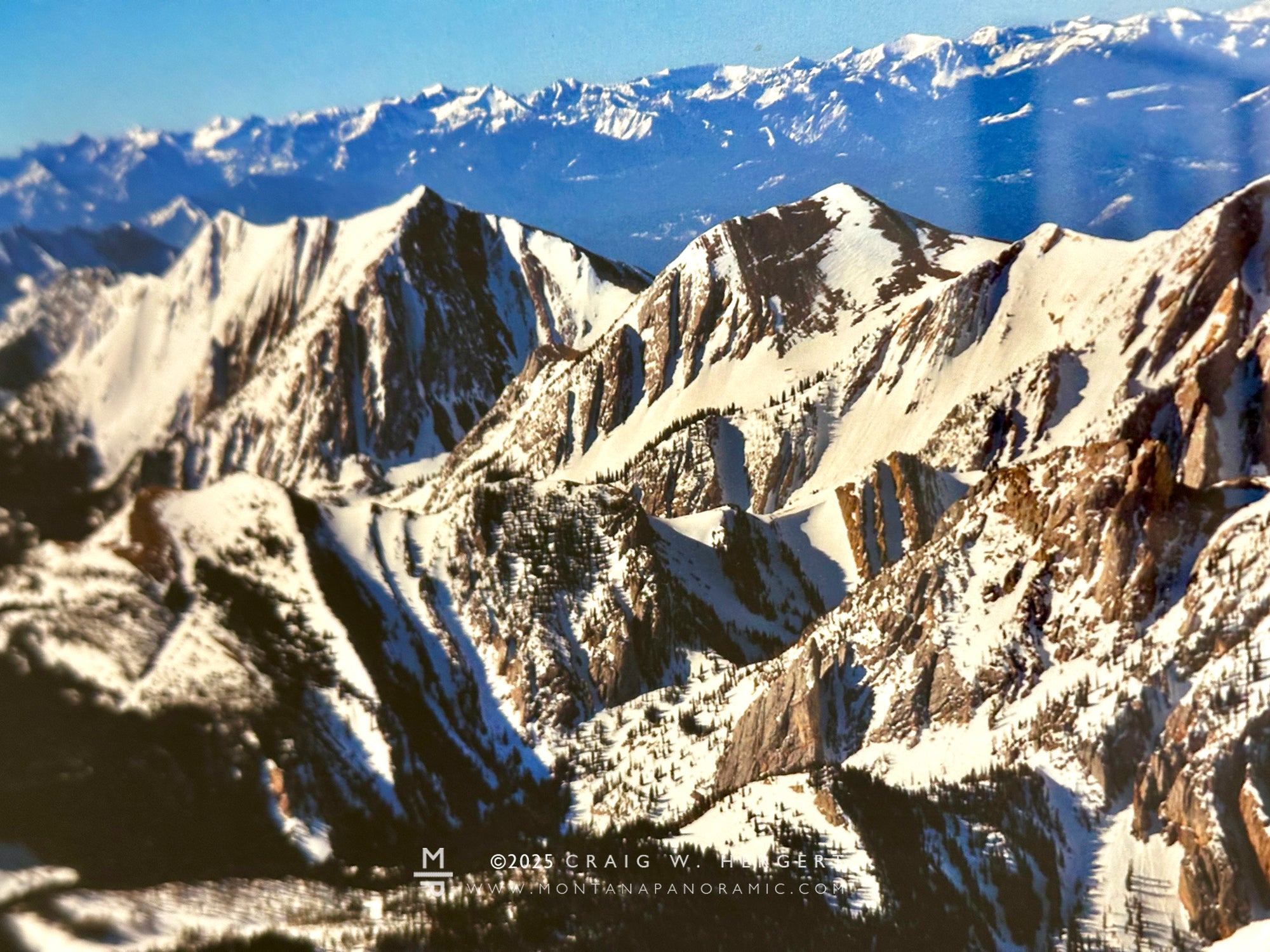 "Northern Bridgers" - 30x10 paper print with black wood frame