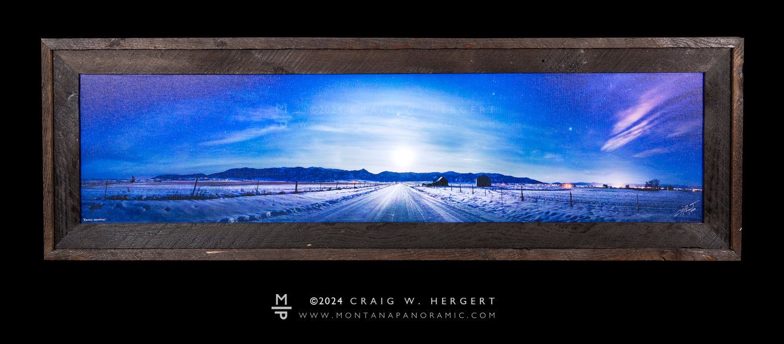 "Rector Moonrise" - 60"x15" framed canvas