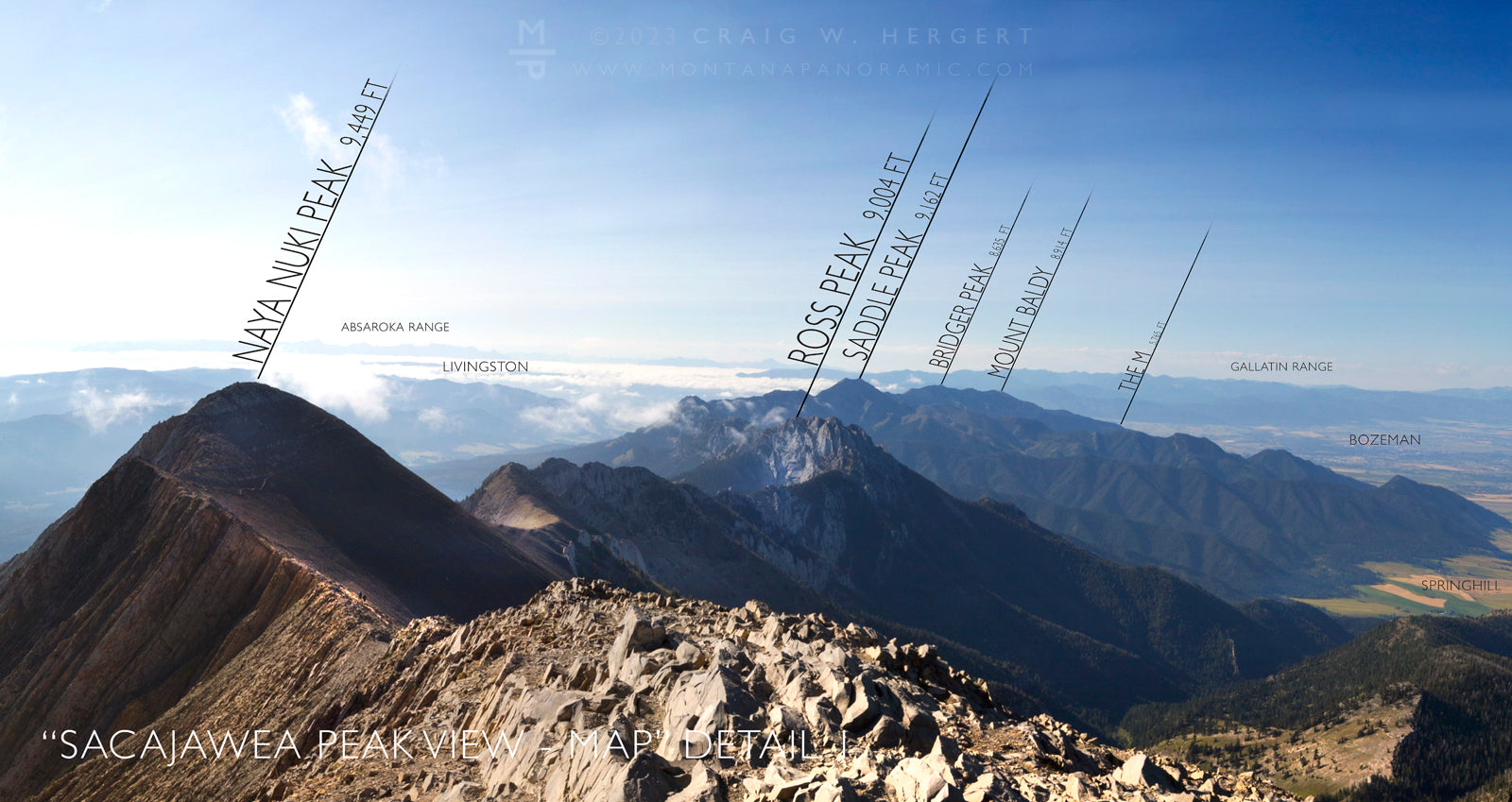 "Sacajawea Peak View" MAP - Bozeman, MT (OE)