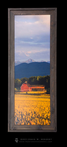 "The Woodlands Barn #1" - 20"x60" canvas print with barn wood frame