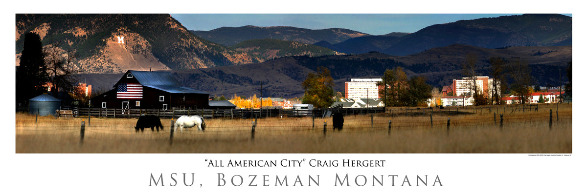 "All American City" - Bozeman, MT - POSTER