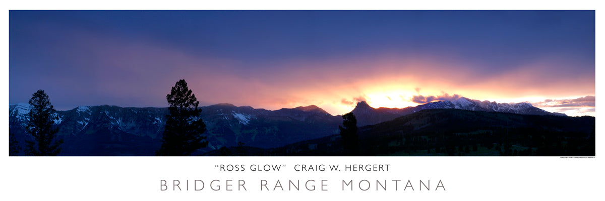 "Ross Glow" - Bridger Range, Bozeman, MT - POSTER