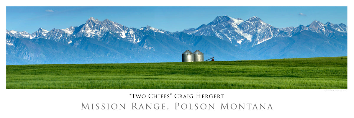 "Two Chiefs" - Polson,  Mission Range, MT - POSTER