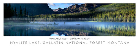 "Mallards Rest" - Hyalite Lake, Gallatin Range, Bozeman MT - POSTER