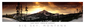 "Last Rays" - Big Sky, Montana - POSTER